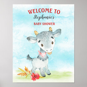 Waterverf Baby shower Boerderij Poster