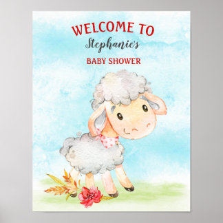 Waterverf Baby shower Boerderij Poster