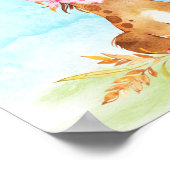 Waterverf Baby shower Boerderij Poster (Hoek)