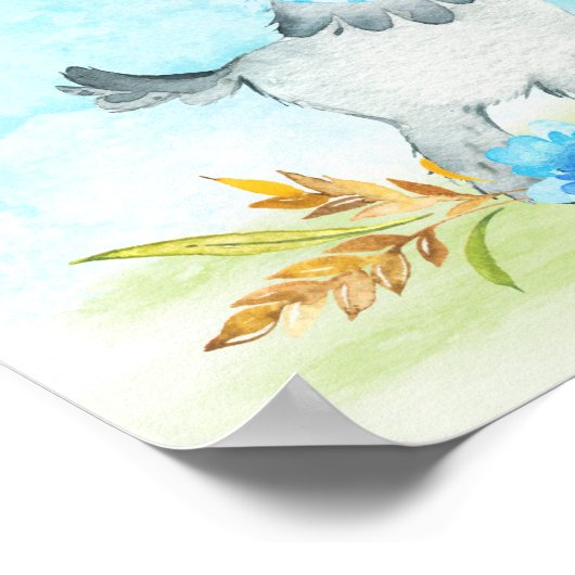 Waterverf Baby shower Boerderij Poster (Hoek)