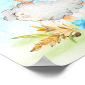 Waterverf Baby shower Boerderij Poster (Hoek)