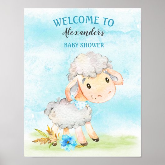 Waterverf Baby shower Boerderij Poster (Voorkant)