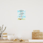 Waterverf Baby shower Boerderij Poster (Keuken)