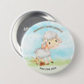 Waterverf Baby shower Boerderij Ronde Button 7,6 Cm (Voorkant /achterkant)