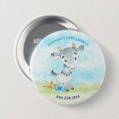 Waterverf Baby shower Boerderij Ronde Button 7,6 Cm (Voorkant /achterkant)