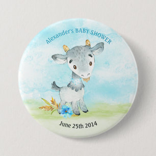 Waterverf Baby shower Boerderij Ronde Button 7,6 Cm