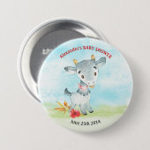 Waterverf Baby shower Boerderij Ronde Button 7,6 Cm (Voorkant /achterkant)