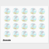 Waterverf Baby shower  Boerderij Ronde Sticker (Vel)