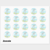 Waterverf Baby shower Boerderij Ronde Sticker (Vel)