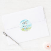 Waterverf Baby shower Boerderij Ronde Sticker (Envelop)