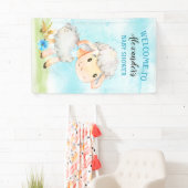 Waterverf Baby shower Boerderij Spandoek (Insitu)