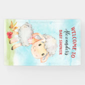 Waterverf Baby shower Boerderij Spandoek (Horizontaal)