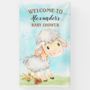 Waterverf Baby shower Boerderij Spandoek