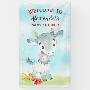 Waterverf Baby shower Boerderij Spandoek