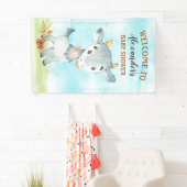 Waterverf Baby shower Boerderij Spandoek (Insitu)