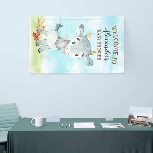 Waterverf Baby shower Boerderij Spandoek (Beurs)