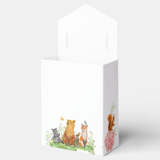 Waterverf Baby shower bosdieren Bedankdoosjes (Geopend)
