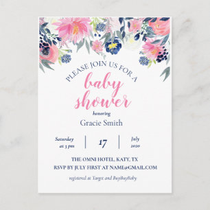 Waterverf Baby shower Briefkaart