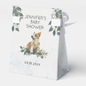 Waterverf Baby shower Corgi Puppy Bedankdoosjes (Achterkant)