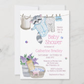 Waterverf Baby shower Cute Raccoon Wash Day Kaart (Voorkant)