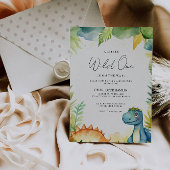 Waterverf Baby shower dinosaurus Kaart