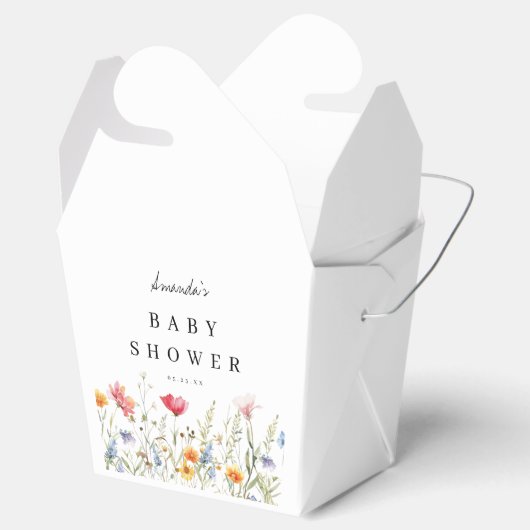 Waterverf Baby Shower Favor Dozen met Wilde Bloeme Bedankdoosjes (Geopend)