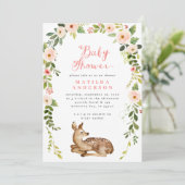 Waterverf baby shower florale en naaldblaasdieren aankondiging (Staand voorkant)