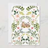 Waterverf baby shower florale en naaldblaasdieren aankondiging (Achterkant)