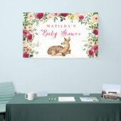 Waterverf baby shower florale herten spandoek (Beurs)