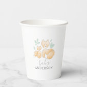 Waterverf Baby shower Fox Paper cup Papieren Bekers (Achterkant)