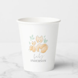Waterverf Baby shower Fox Paper cup Papieren Bekers