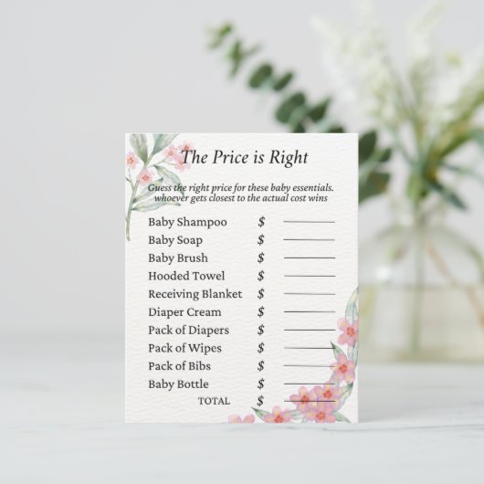 waterverf Baby shower Game (Staand voorkant)