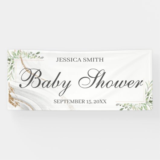 Waterverf Baby shower gebanner Spandoek (Horizontaal)