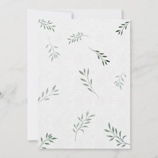 Waterverf Baby shower Greenery Wreath Kaart (Achterkant)