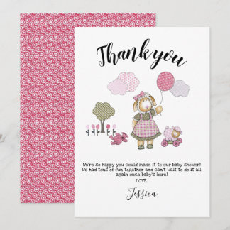 Waterverf Baby shower Hartelijk dank Kaart