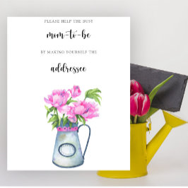 Waterverf baby shower - Help de bezige aanstaande  Poster