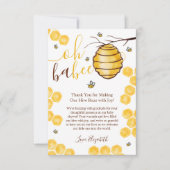 Waterverf baby shower honingraat bijenkorf bedankkaart (Voorkant)