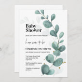 Waterverf Baby shower Invita Kaart (Voorkant / Achterkant)