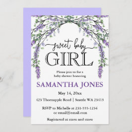 Waterverf baby shower invita kaart