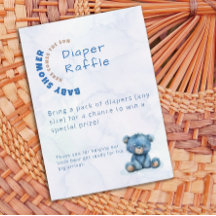Waterverf baby shower jongen Luiers Raffle