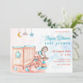 Waterverf baby shower kaart (Staand voorkant)