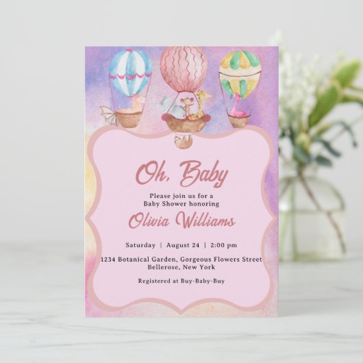 Waterverf Baby shower Kaart (Staand voorkant)