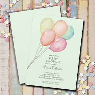 Waterverf Baby shower Kaart