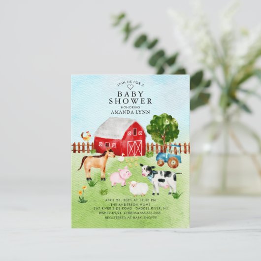 Waterverf Baby shower Kaart (Staand voorkant)