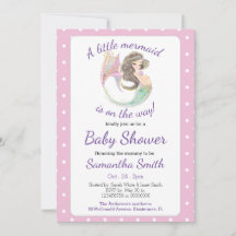 Waterverf Baby shower Kleine Zeemeermin