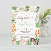 Waterverf Baby shower landbouwhuisdieren Kaart (Staand voorkant)