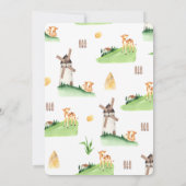 Waterverf Baby shower landbouwhuisdieren Kaart (Achterkant)