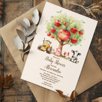 Waterverf Baby shower landbouwhuisdieren