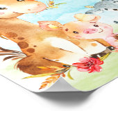 Waterverf Baby shower landbouwhuisdieren Poster (Hoek)