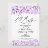 Waterverf baby shower lavender kaart (Voorkant)